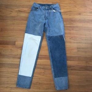 jeans with white patch